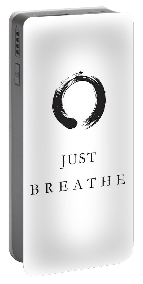 Breathe Portable Battery Charger featuring the mixed media Just Breathe by Studio Grafiikka
