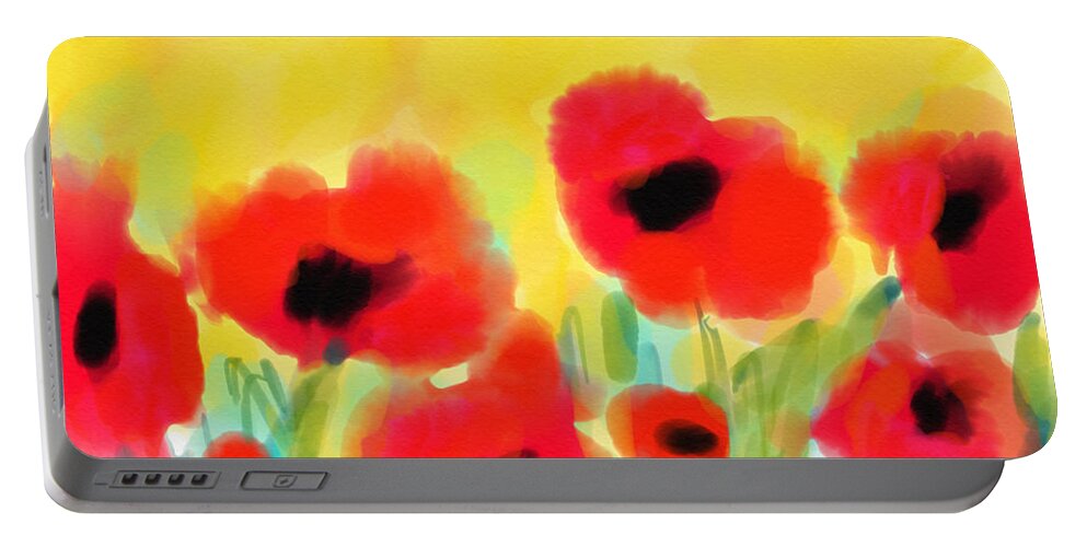 Poppies Portable Battery Charger featuring the digital art Just poppies by Cristina Stefan
