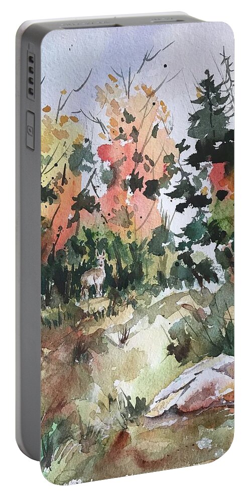 Kaibab Portable Battery Charger featuring the painting Kaibab forest by George Jacob