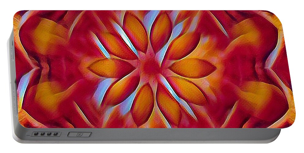 Long-range Macro Portable Battery Charger featuring the photograph Kaleidoscope in Rose by Scott Carlton