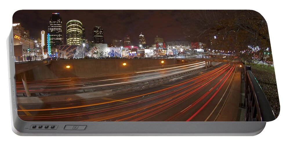 Kansas City Portable Battery Charger featuring the photograph Kansas City night skyline by Sven Brogren