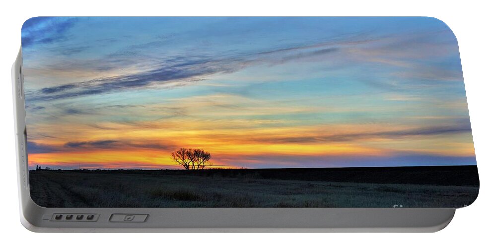 Tree Portable Battery Charger featuring the photograph Kansas sunrise1 by Merle Grenz