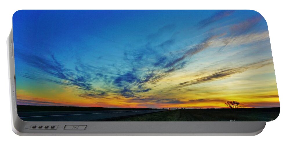 Kansas Portable Battery Charger featuring the photograph Kansas sunrise2 by Merle Grenz