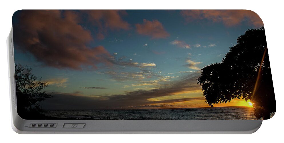 Office Decor Portable Battery Charger featuring the photograph Kapaa Sunrise 6098 by Chuck Flewelling