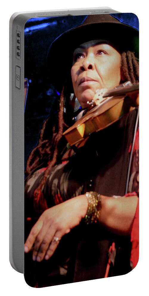 Jazz Portable Battery Charger featuring the photograph Karen Briggs 2017 Hub City Jazz Festival - pause by Leon deVose