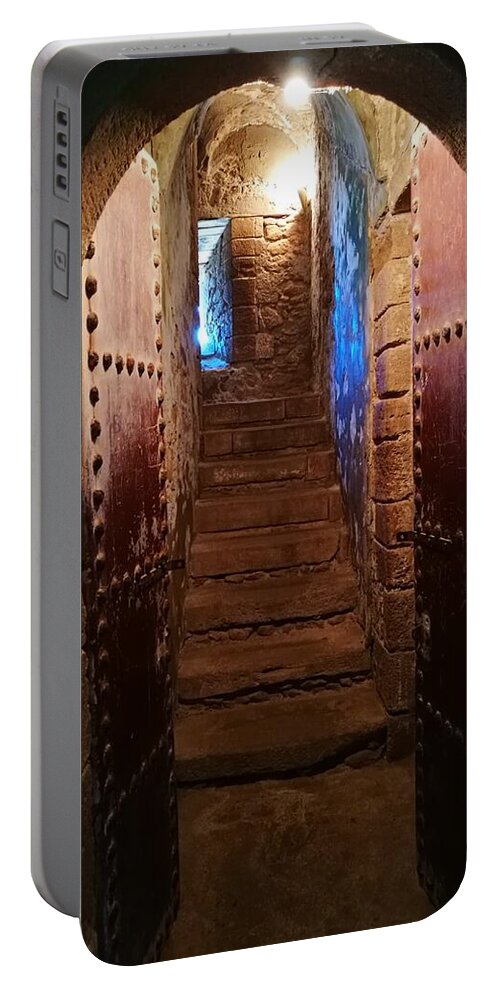 Architecture Portable Battery Charger featuring the photograph Kasbah tower gateway by Jarek Filipowicz