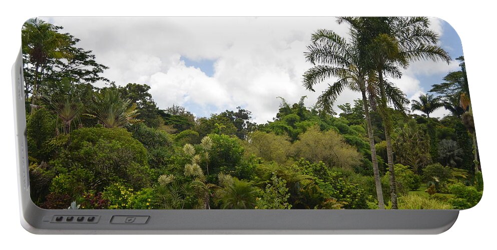 Kauai Portable Battery Charger featuring the photograph Kauai Hindu Monastery Greenery 1 by Amy Fose
