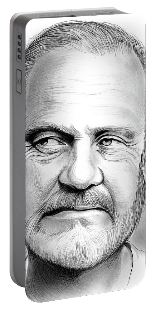 Kelsey Grammer Portable Battery Charger featuring the drawing Kelsey Grammer by Greg Joens