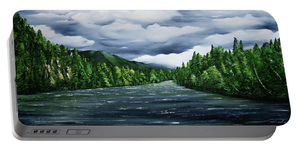 Stephen Daddona Portable Battery Charger featuring the painting Kenai by Stephen Daddona