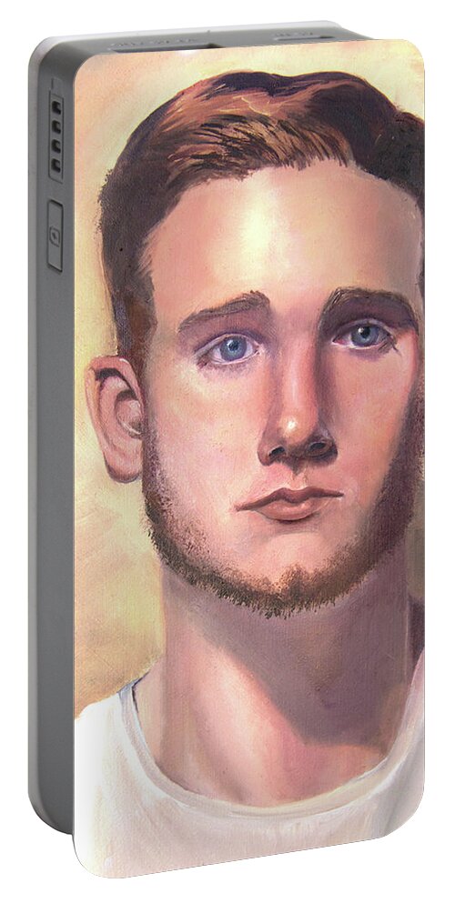 Portrait Portable Battery Charger featuring the painting Kevin by Nila Jane Autry