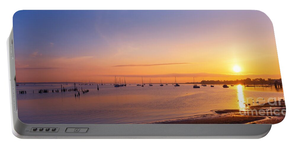 Keyport Portable Battery Charger featuring the photograph Keyport Harbor Sunrise by Michael Ver Sprill