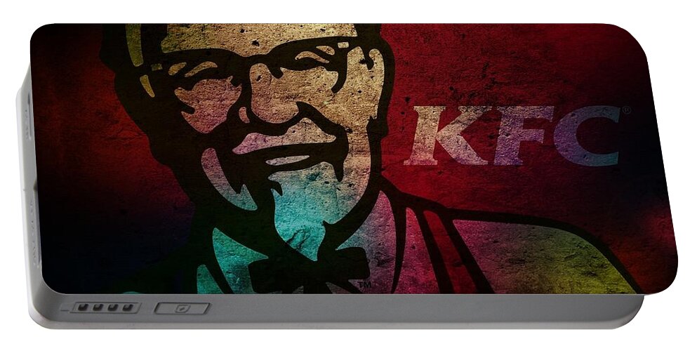 Kfc Portable Battery Charger featuring the digital art KFC by Maye Loeser