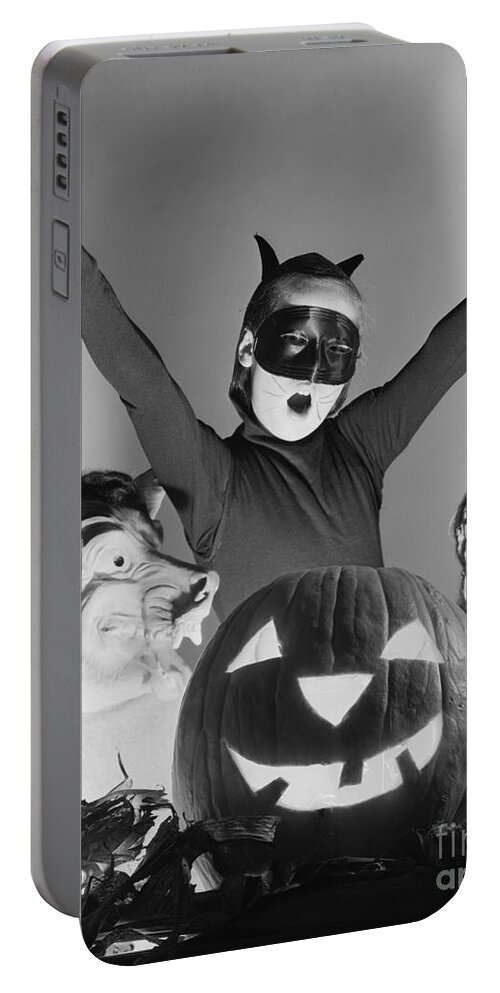 1950s Portable Battery Charger featuring the photograph Kids On Halloween, C.1950s by D. Corson/ClassicStock
