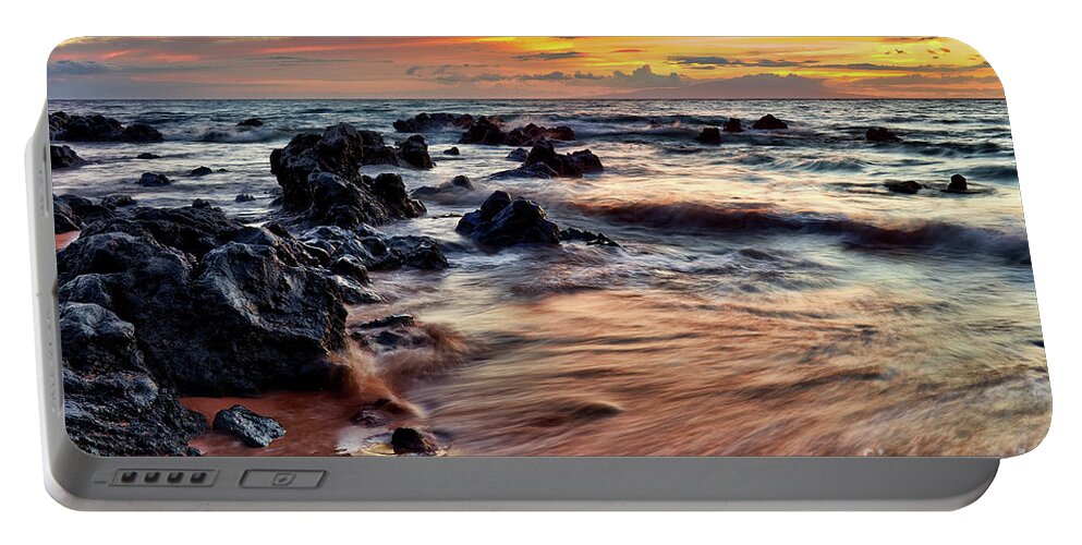 Kihei Portable Battery Charger featuring the photograph Kihei Sunset by Eddie Yerkish