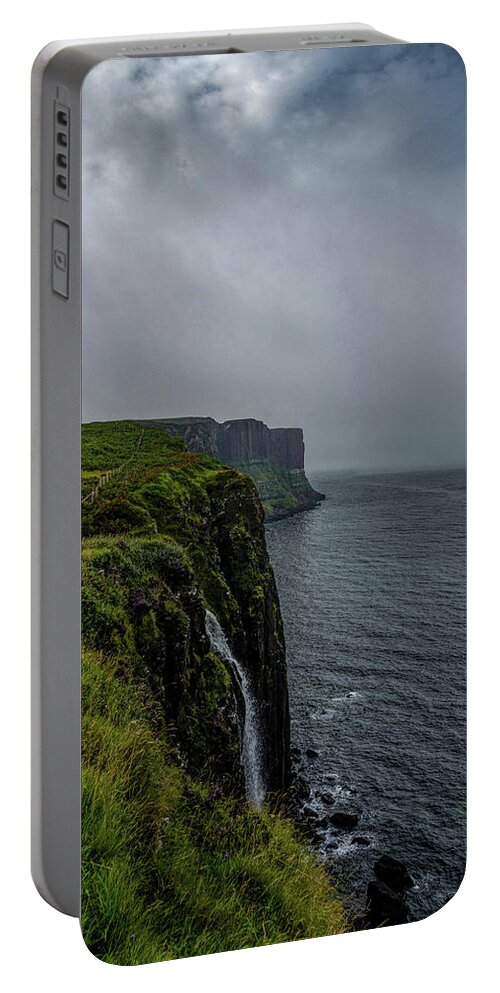 Sea Portable Battery Charger featuring the photograph Kilt Rock and Mealt Falls by Elvis Vaughn