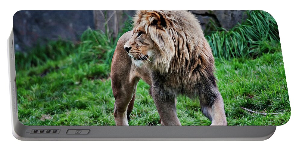 Animal Portable Battery Charger featuring the photograph King in Profile by John Christopher