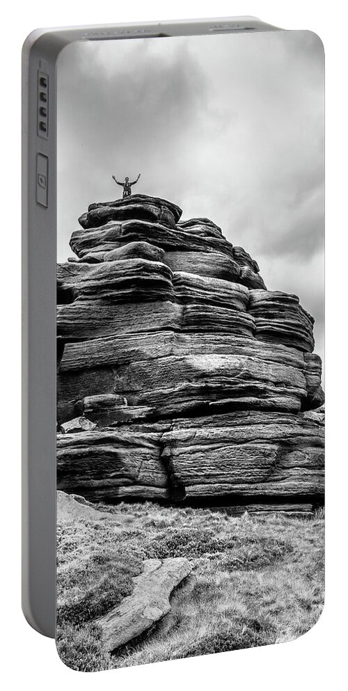 Hiking Portable Battery Charger featuring the photograph King of the Hill by Nick Bywater