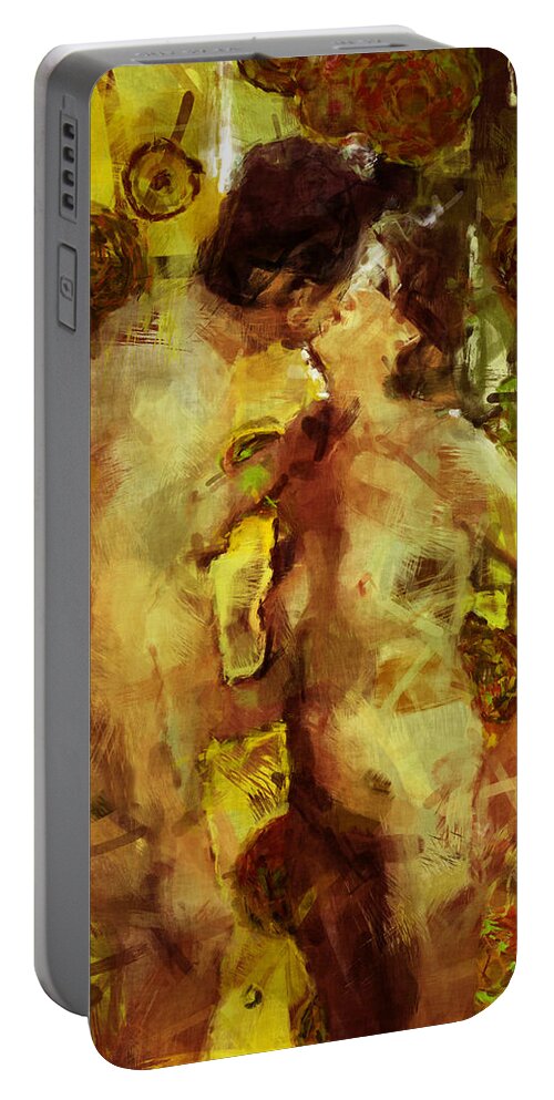 Nudes Portable Battery Charger featuring the photograph Kiss Me by Kurt Van Wagner