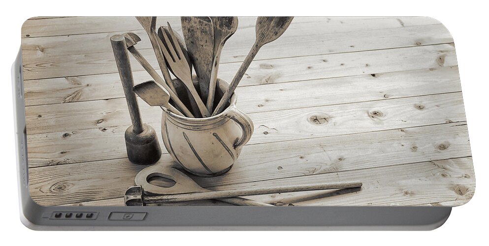 Photo Portable Battery Charger featuring the photograph Kitchen Utensils by Jutta Maria Pusl