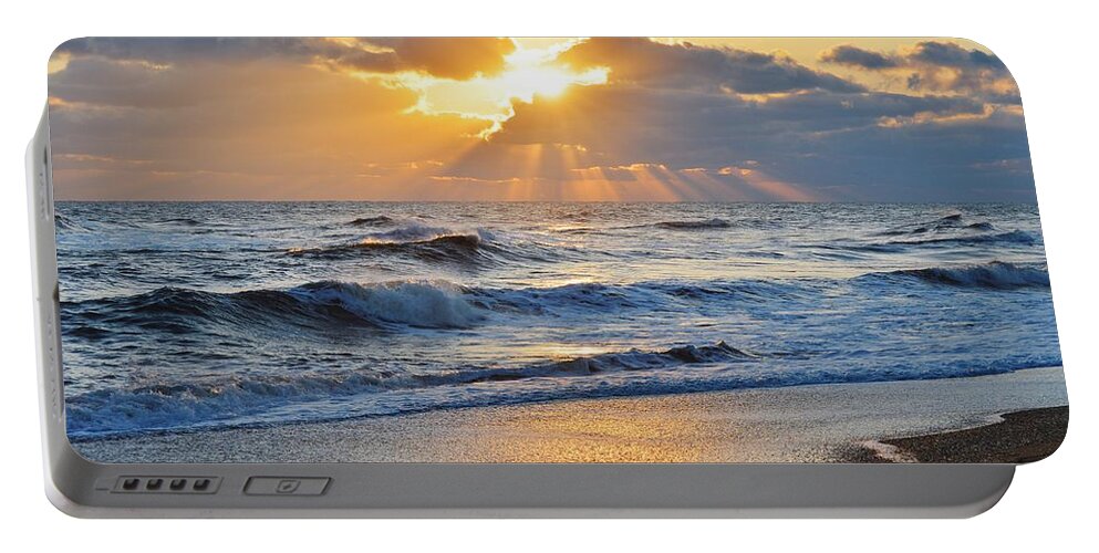 Obx Sunrise Portable Battery Charger featuring the photograph Kitty Hawk Sunrise by Barbara Ann Bell