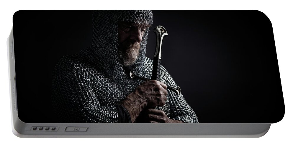 Fotofoxes Portable Battery Charger featuring the photograph Knight by Alexander Fedin