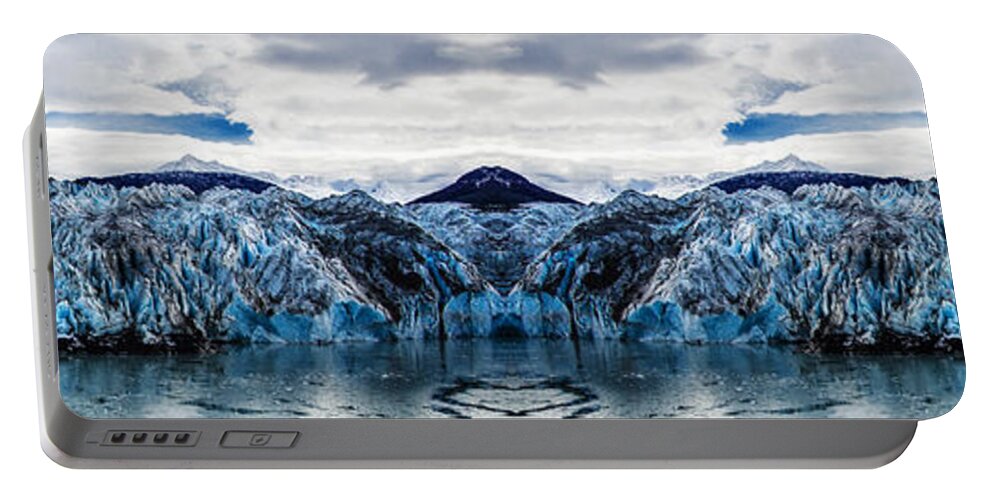 Mountains Portable Battery Charger featuring the digital art Knik Glacier Reflection by Pelo Blanco Photo