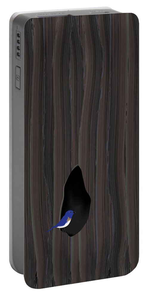 Bluebird Portable Battery Charger featuring the digital art Knot Dweller by Kevin McLaughlin