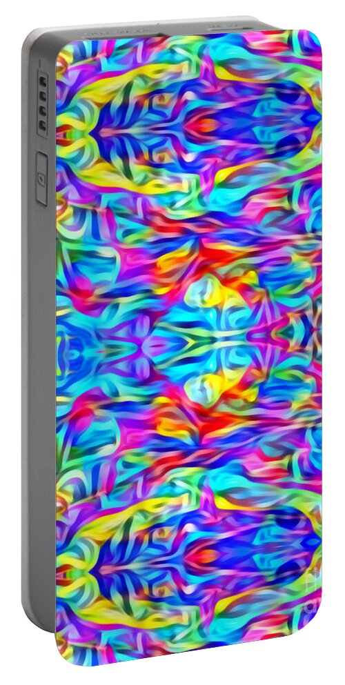 Fania Simon Portable Battery Charger featuring the tapestry - textile Kool Fab by Fania Simon