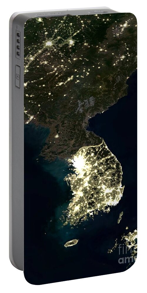 Korea Portable Battery Charger featuring the photograph Korean Peninsula by Planet Observer and SPL and Photo Researchers