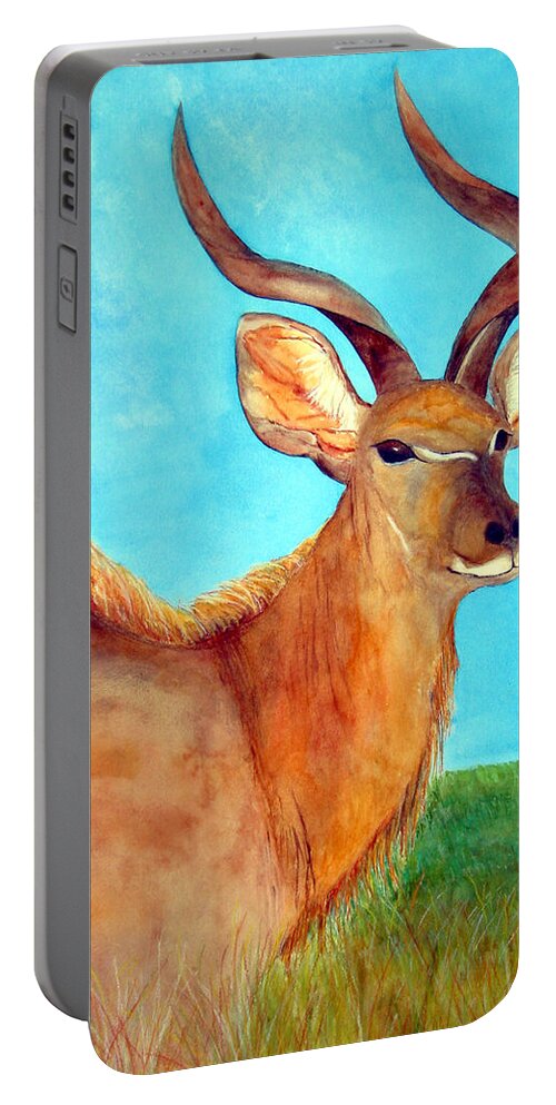 Kudu Portable Battery Charger featuring the painting Kudu by Patricia Beebe