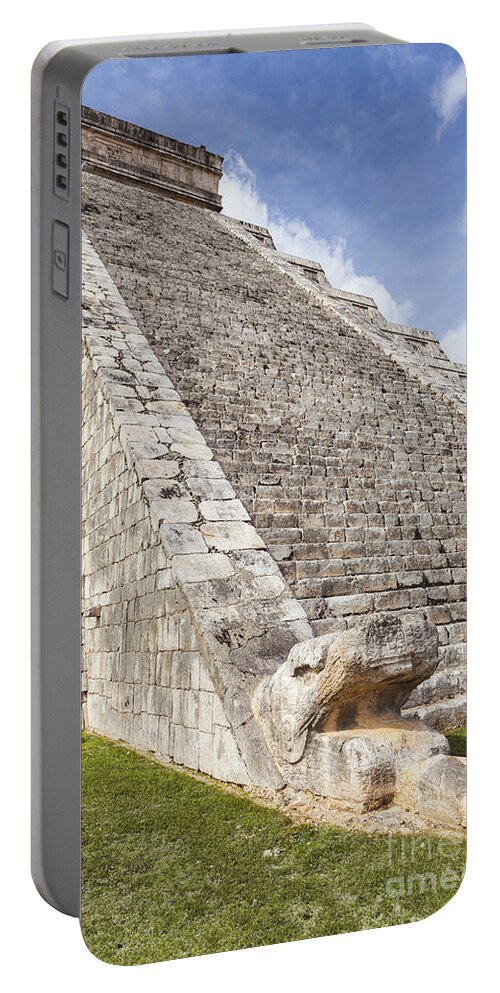 Archaeology Portable Battery Charger featuring the photograph Kukulkan Pyramid At Chichen Itza by Bryan Mullennix