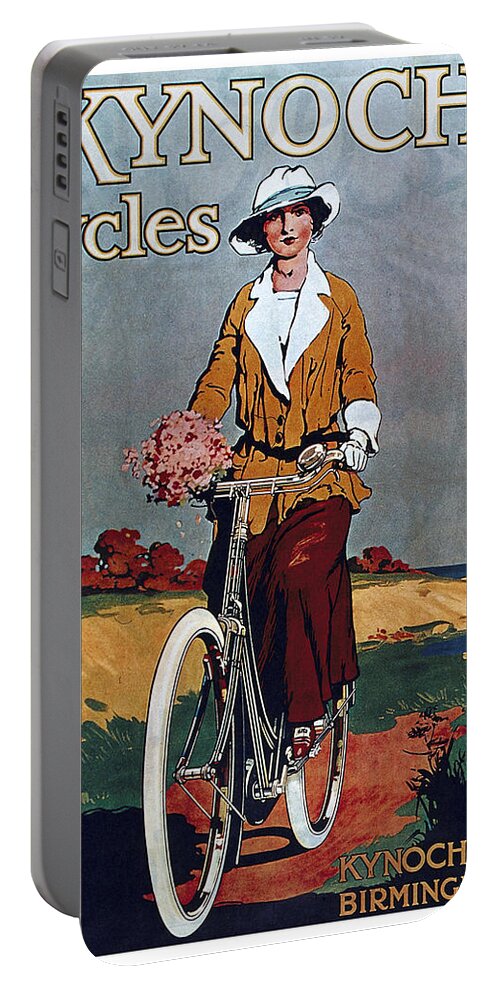 Vintage Portable Battery Charger featuring the mixed media Kynoch Cycles - Bicycle - Vintage Advertising Poster by Studio Grafiikka