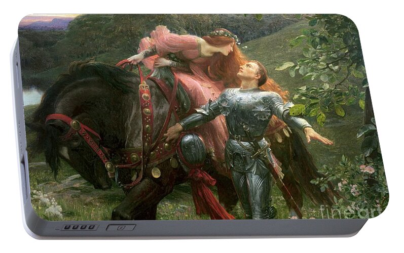 Belle Portable Battery Charger featuring the painting La Belle Dame Sans Merci by Frank Dicksee
