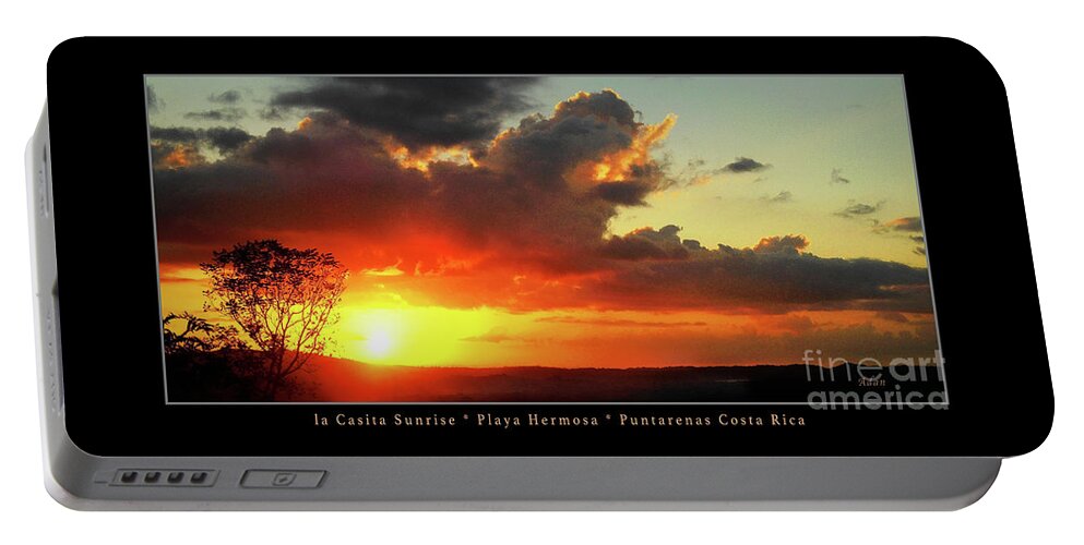 Costa Rica Portable Battery Charger featuring the photograph la Casita Playa Hermosa Puntarenas Costa Rica - Sunrise A Two Panorama Poster Greeting Card by Felipe Adan Lerma