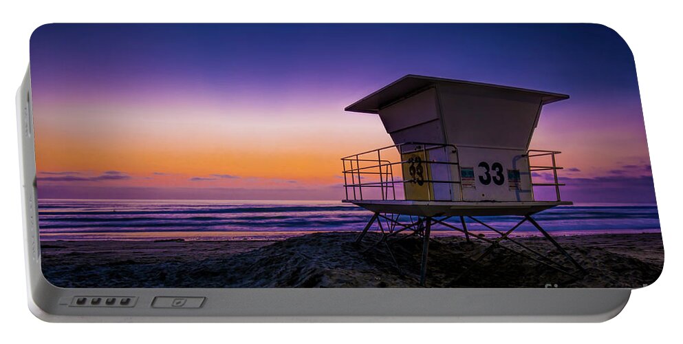 La Jolla Portable Battery Charger featuring the photograph La Jolla Beach Sunset by Ken Johnson
