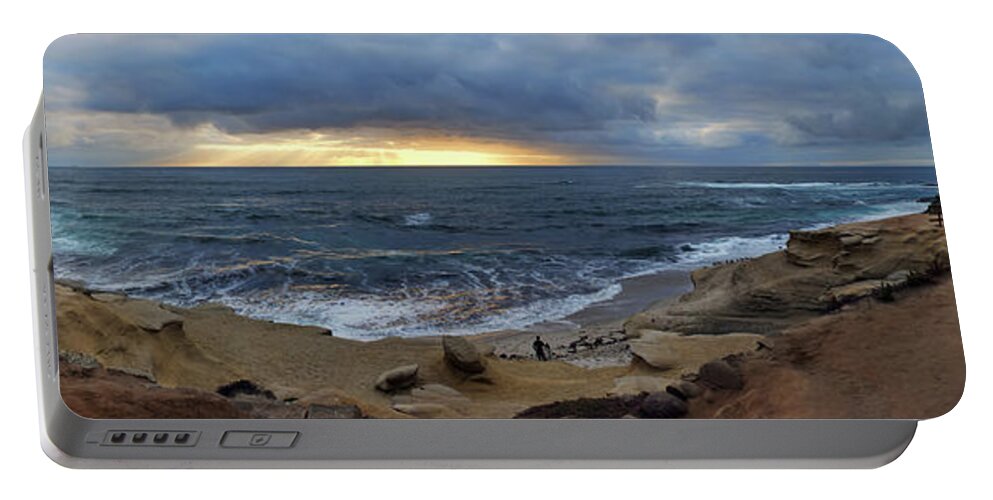 La Jolla Portable Battery Charger featuring the photograph La Jolla Shores Beach Panorama by Eddie Yerkish