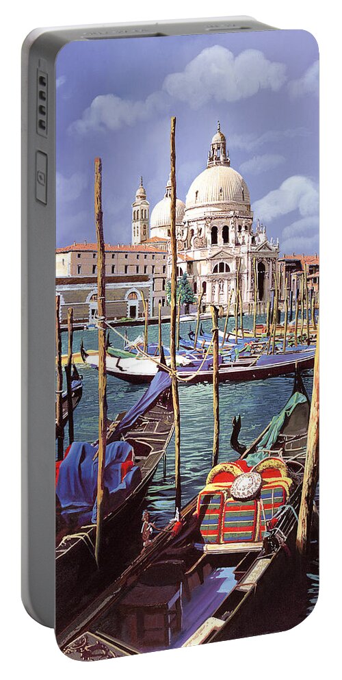 Church Portable Battery Charger featuring the painting La Salute by Guido Borelli
