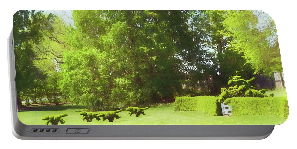 Gardens Portable Battery Charger featuring the photograph Ladew's Topiary Hunt by Marilyn Cornwell