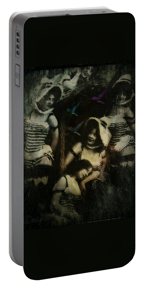 Victoriana Portable Battery Charger featuring the digital art Ladies Who Lunch by Delight Worthyn