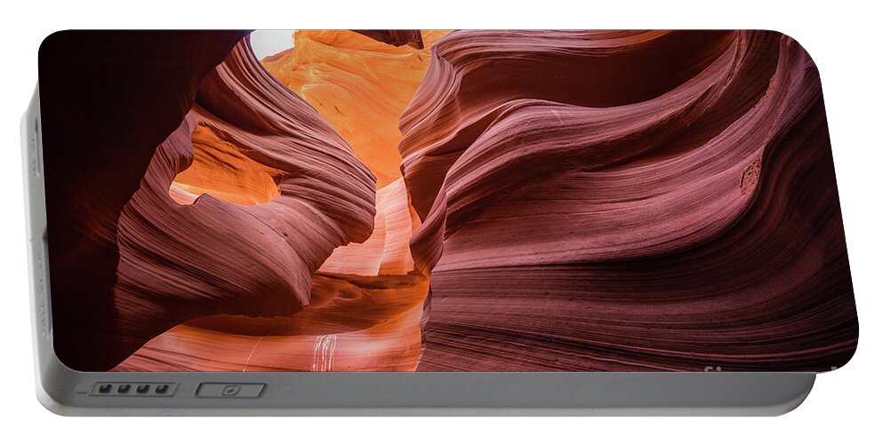 Antelope Canyon Portable Battery Charger featuring the photograph Lady in the Wind by JR Photography