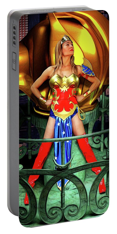Wonder Woman Portable Battery Charger featuring the photograph Lady Liberty by Jon Volden