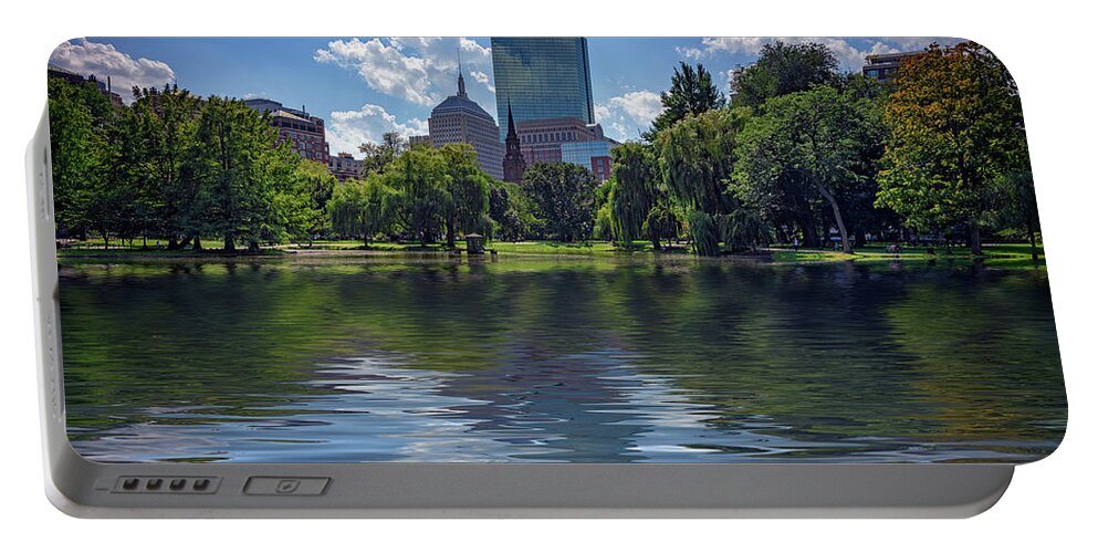 Boston Public Garden Portable Battery Charger featuring the photograph Lagoon in Boston Public Garden by Rick Berk