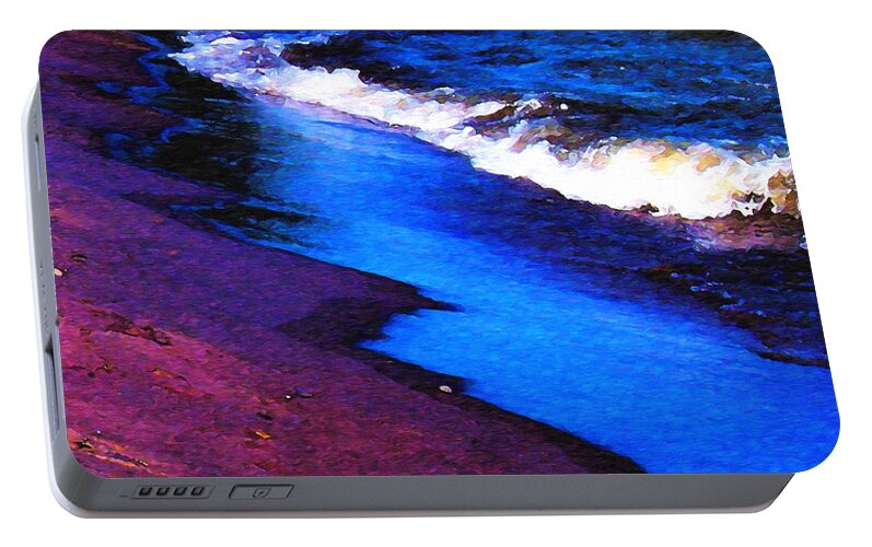 Lake Erie Portable Battery Charger featuring the photograph Lake Erie Shore Abstract by Shawna Rowe