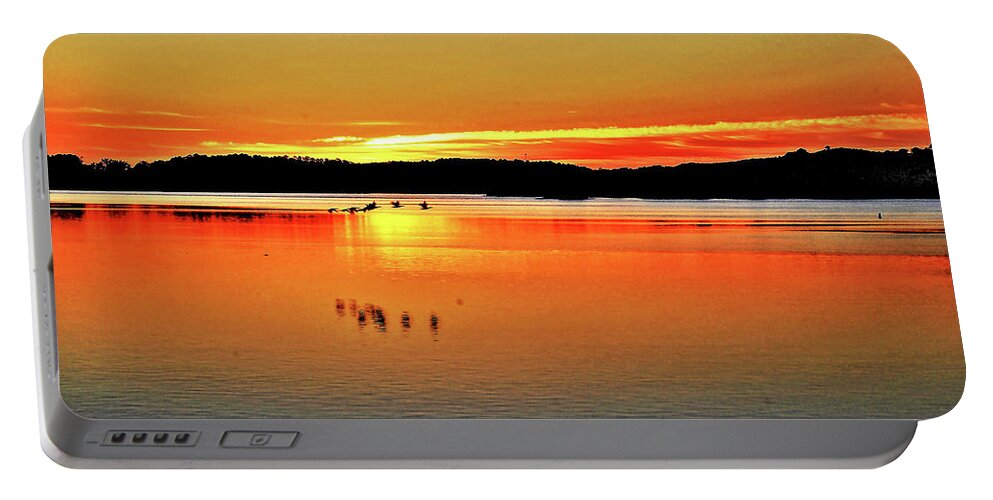 Sunrise Portable Battery Charger featuring the photograph Lake Hamilton Sunrise by Jerry Connally