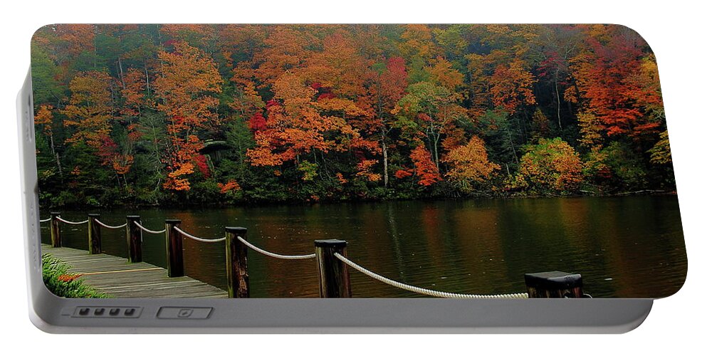 Autumn Portable Battery Charger featuring the photograph Lake Lure Fall Colors by Allen Nice-Webb
