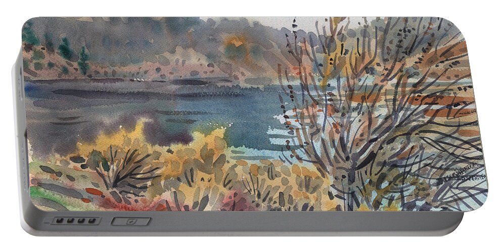 Lake Roosevelt Portable Battery Charger featuring the painting Lake Roosevelt by Donald Maier