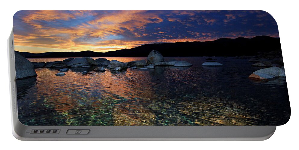 Lake Tahoe Portable Battery Charger featuring the photograph Lake Tahoe Sundown by Sean Sarsfield