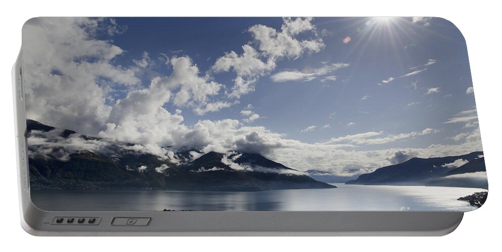Lake Portable Battery Charger featuring the photograph Lake with islands by Mats Silvan