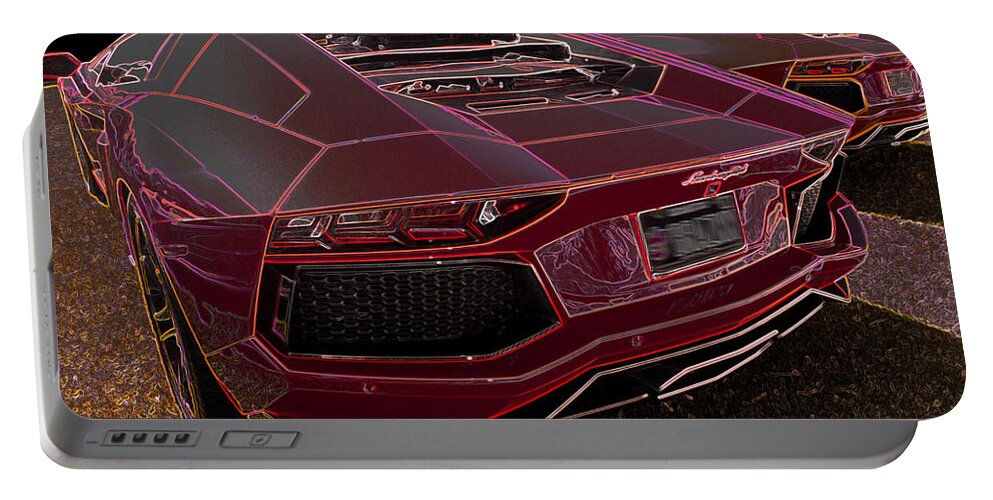 Lamborghini Portable Battery Charger featuring the digital art Lambo art by Darrell Foster