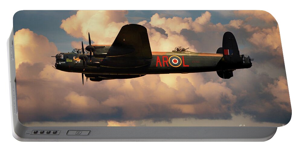Lancaster Bomber Portable Battery Charger featuring the digital art Lancaster L-Leader by Airpower Art